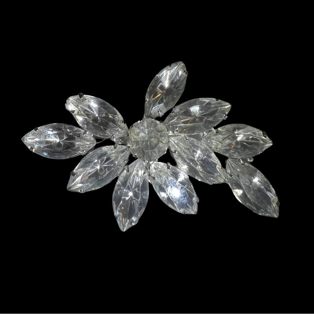 Crystal Radiance Floral Brooch